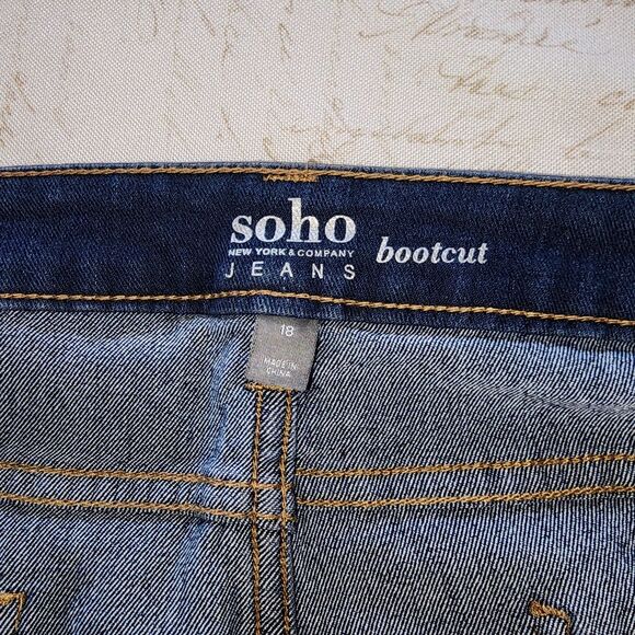 Soho New‎ York Company Womens Blue Bootcut Jeans Plus Size 18 - Picture 3 of 10